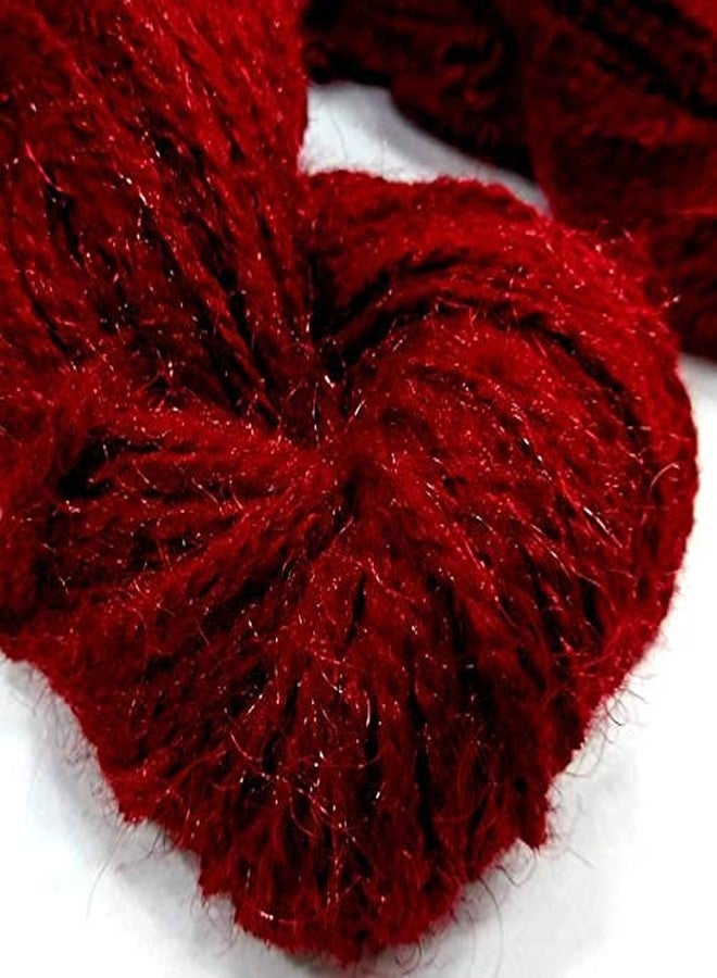 Oswal Knitting Yarn Wool Shiny Glitter Glazy Maroon Woolen Crochet Yarn Thread. Wool Yarn for Knitting. Woolen Thread. (200gm) - Image 2